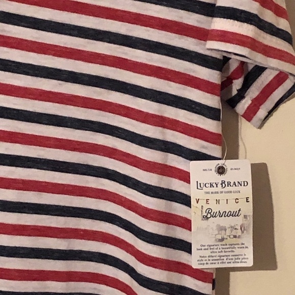 NWT Lucky Brand Red White & Blue Striped Top Size Small - Picture 5 of 8